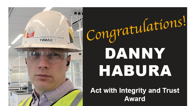 Danny Habura - Act with Integrity and Trust Award